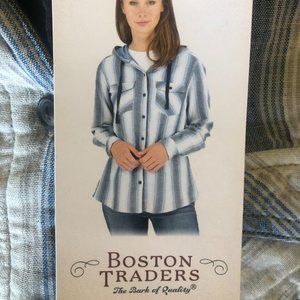 NWT Boston Traders Women's hooded shirt jacket size M